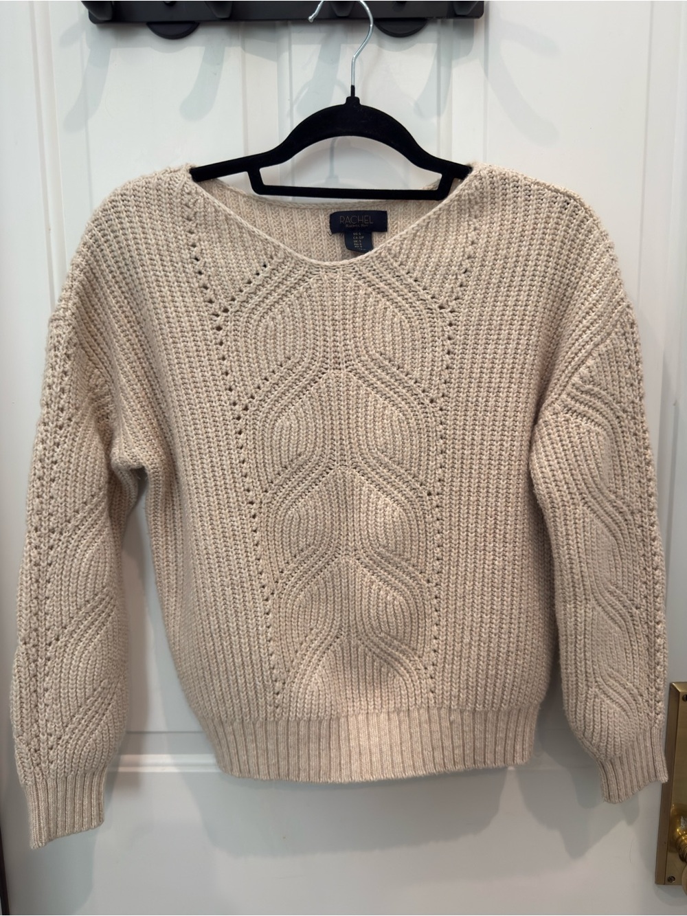 Rachel Cream Cable Knit Crewneck Sweater